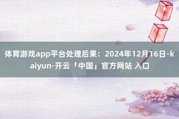 体育游戏app平台处理后果：2024年12月16日-kaiyun·开云「中国」官方网站 入口