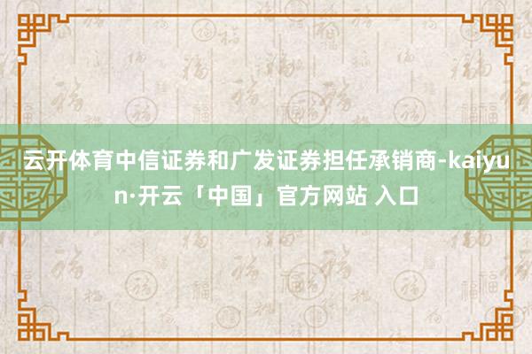 云开体育中信证券和广发证券担任承销商-kaiyun·开云「中国」官方网站 入口